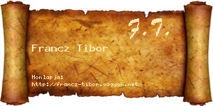 Francz Tibor névjegykártya